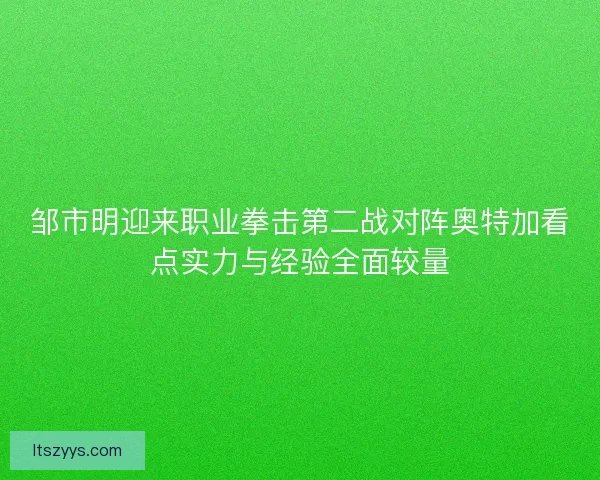 邹市明迎来职业拳击第二战对阵奥特加看点实力与经验全面较量